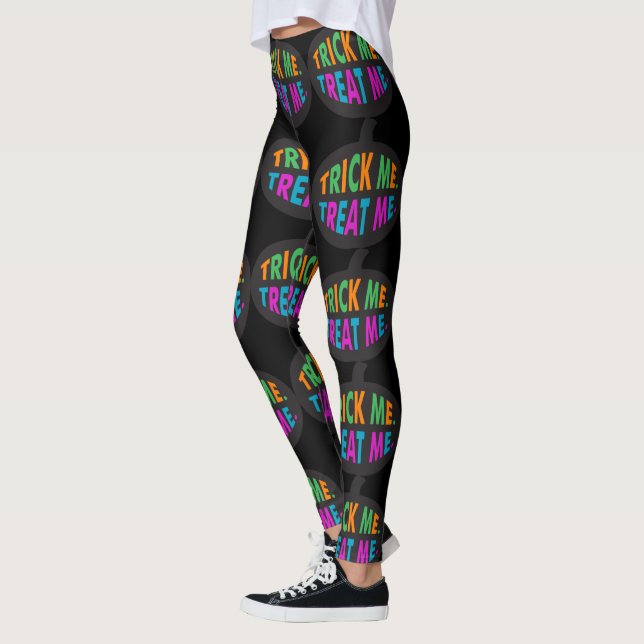 Trick Me Treat Me, Multi-Colour Halloween Leggings (Left)