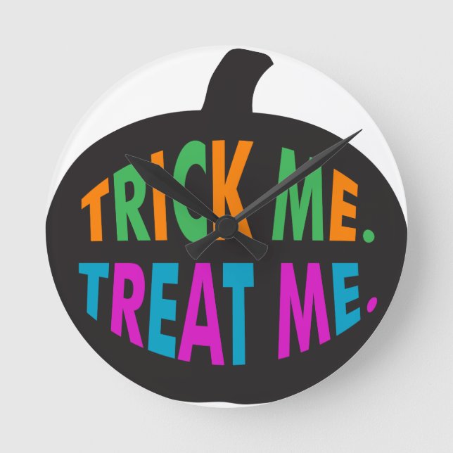 Trick Me Treat Me Multi-Colour Round Clock (Front)