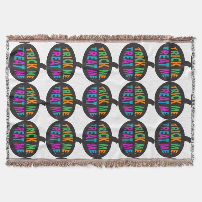 Trick Me Treat Me Multi-Colour Throw Blanket (Front)