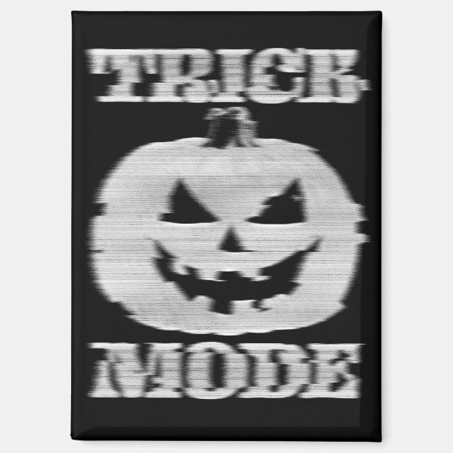 Trick Mode Glitchy Pumpkin Magnet (Front)