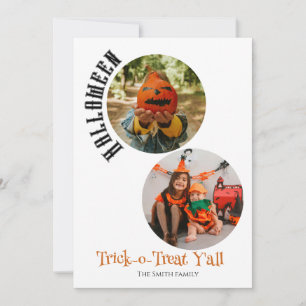 Trick-o-Treat,Happy Halloween family photo collage Card