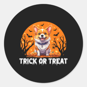 Trick Of Treat Halloween Dog Classic Round Sticker