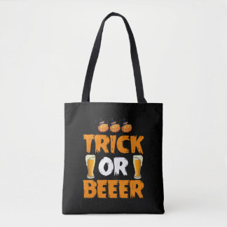 TRICK OR BEEER HALLOWEEN TOTE BAG
