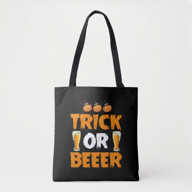 TRICK OR BEEER HALLOWEEN TOTE BAG (Front)