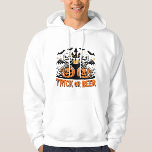 Trick or Beer Bat Dragons on Pumpkins Hoodie