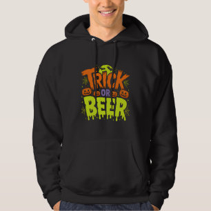 Trick or Beer Funny Halloween Design Hoodie