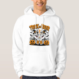 Trick or Beer Funny Halloween Skeleton Art Hoodie