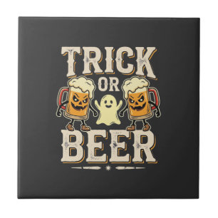 Trick or Beer Halloween Beer Design_1 Ceramic Tile
