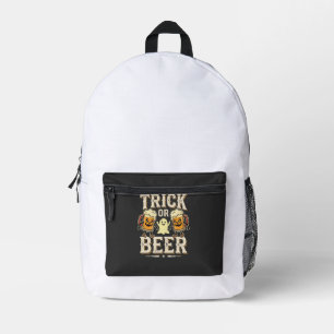 Trick or Beer Halloween Beer Design_1 Printed Backpack