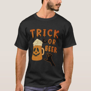 Trick or Beer Halloween Beer Drink Party Pumpkin B T-Shirt