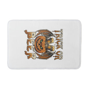 Trick Or Beer Halloween Pumpkin Skeleton Wings Mug Bath Mat