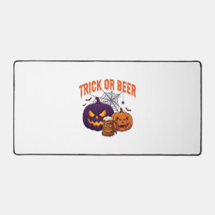 Trick Or Beer Halloween Pumpkins Mug Spider Web_1 Desk Mat