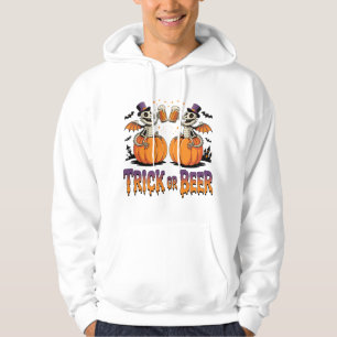 Trick or Beer Skeleton Dragons on Pumpkins Hoodie