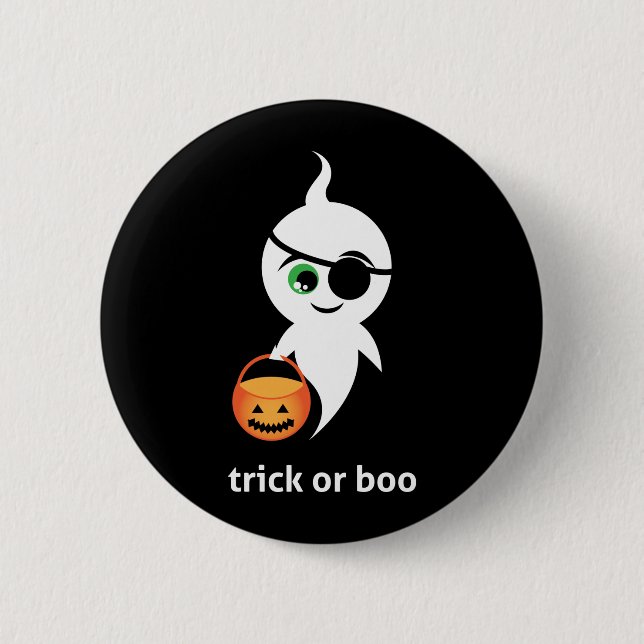 Trick Or Boo 6 Cm Round Badge (Front)
