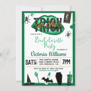 Trick or Chic Halloween Bachelorette Invitation