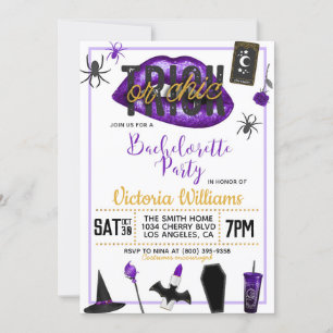 Trick or Chic Halloween Bachelorette Invitation