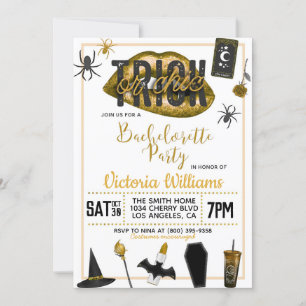 Trick or Chic Halloween Bachelorette Invitation