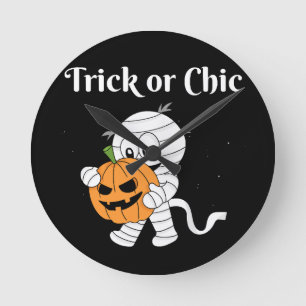 Trick Or Chic Round Clock