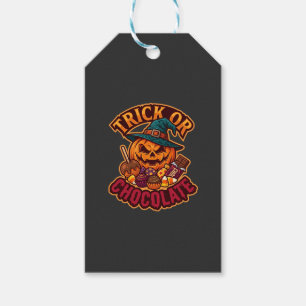 Trick Or Chocolate Halloween Pumpkin Witch Hat Can Gift Tags
