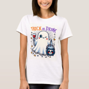 Trick or Drink Cute Halloween Design T-Shirt