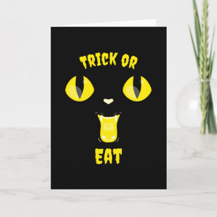 Trick or Eat Funny Halloween Hungry Cat Card