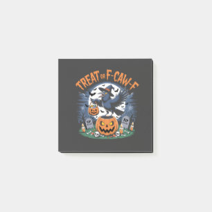 Trick or F-Caw-f  Funny Crow Halloween Spooky  Post-it Notes