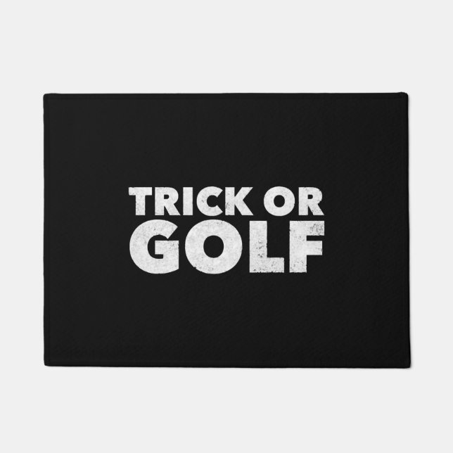 Trick Or Golf Funny Halloween Doormat (Front)