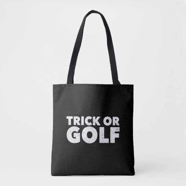 Trick Or Golf Funny Halloween Tote Bag (Front)