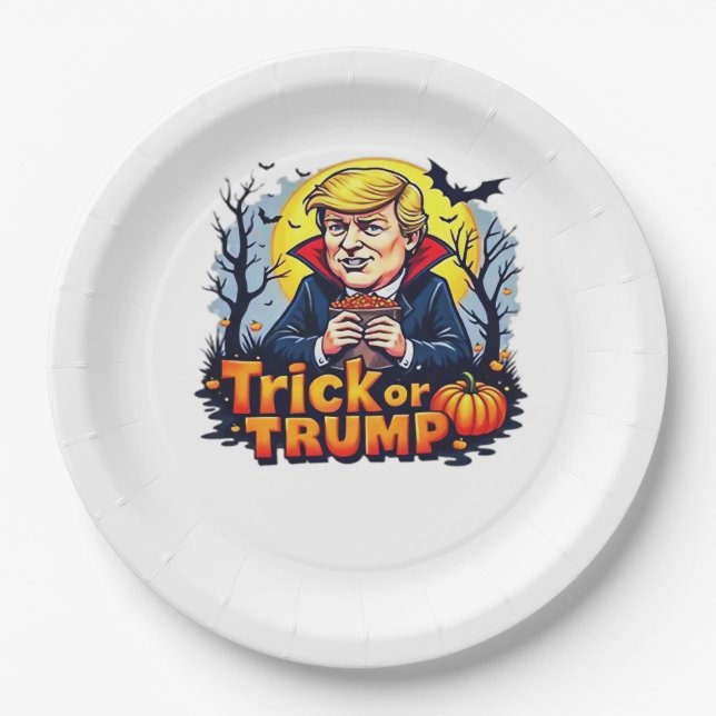 Trick Or Halloween Classic Paper Plate (Front)