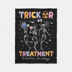 Trick Or Halloween Radiation Oncology Rad Therapy  Fleece Blanket