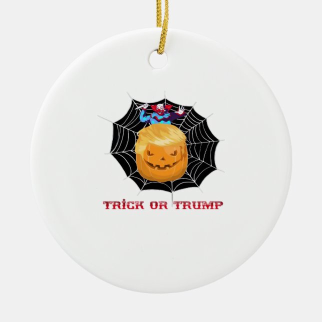 Trick Or Halloween Scary Clown Ceramic Ornament (Front)