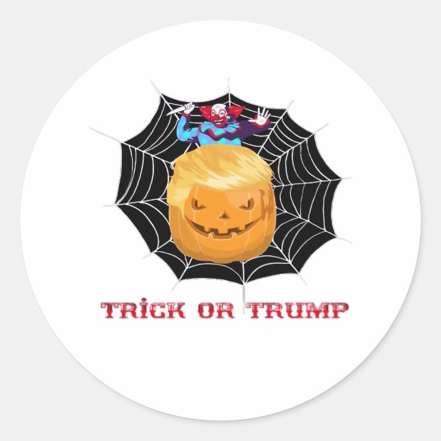 Trick Or Halloween Scary Clown Classic Round Sticker (Front)
