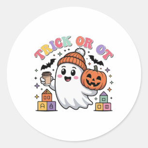 Trick Or Ot Spooky Occupational Therapy Ghost Hall Classic Round Sticker