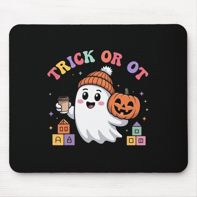 Trick Or Ot Spooky Occupational Therapy Ghost Hall Mouse Pad (Front)