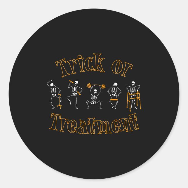Trick Or Pt Physical Therapy Therast Halloween  Classic Round Sticker (Front)