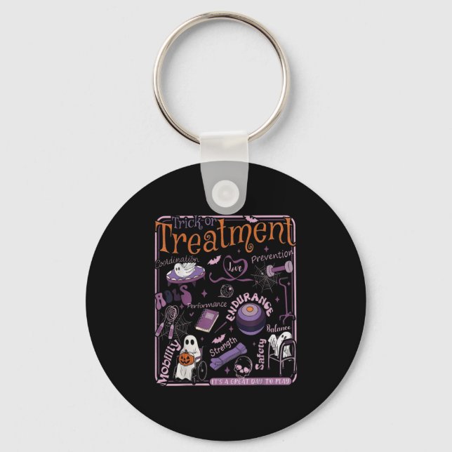 Trick Or Pt Physical Therapy Therast Halloween  Key Ring (Front)
