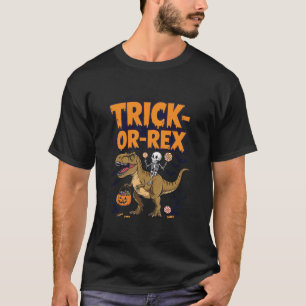 Trick-or-Rex Halloween Dinosaur Skeleton Rider T-Shirt