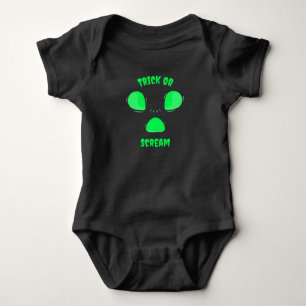 Trick or Scream Funny design Halloween Alien Baby Bodysuit