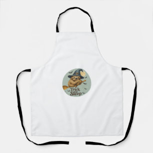 Trick or Sleep � Cute Witch Sloth Halloween Pun Ar Apron