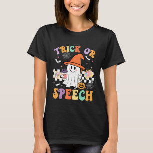 Trick Or Speech Halloween SLP Retro Speech Therapy T-Shirt