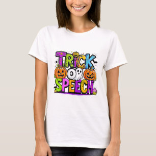 Trick Or Speech Halloween Teacher Ghost Men Women T-Shirt
