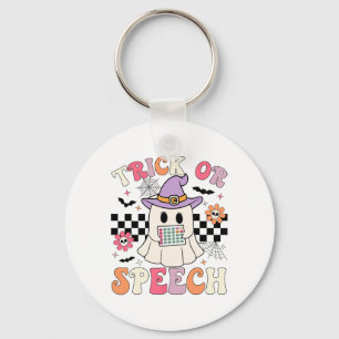 Trick Or Speech Retro Slp Halloween Speech Therapy Key Ring