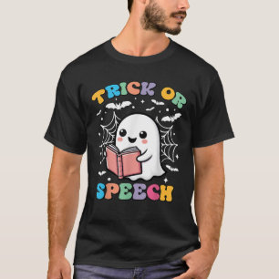 Trick or Speech Retro SLP Halloween Speech Therapy T-Shirt