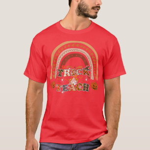 Trick Or Teach Funny Teacher Halloween Rainbow Cos T-Shirt