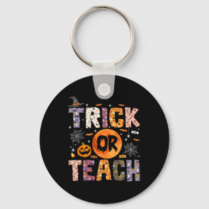Trick Or Teach Funny Teachers Halloween Ghost Key Ring