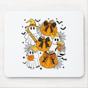 Trick Or Teach Ghost Teacher Halloween Retro Flora Mouse Pad