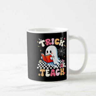 Trick Or Teach Groovy Teacher Halloween Retro Flor Coffee Mug