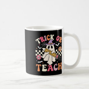 Trick Or Teach Groovy Teacher Halloween Retro Flor Coffee Mug