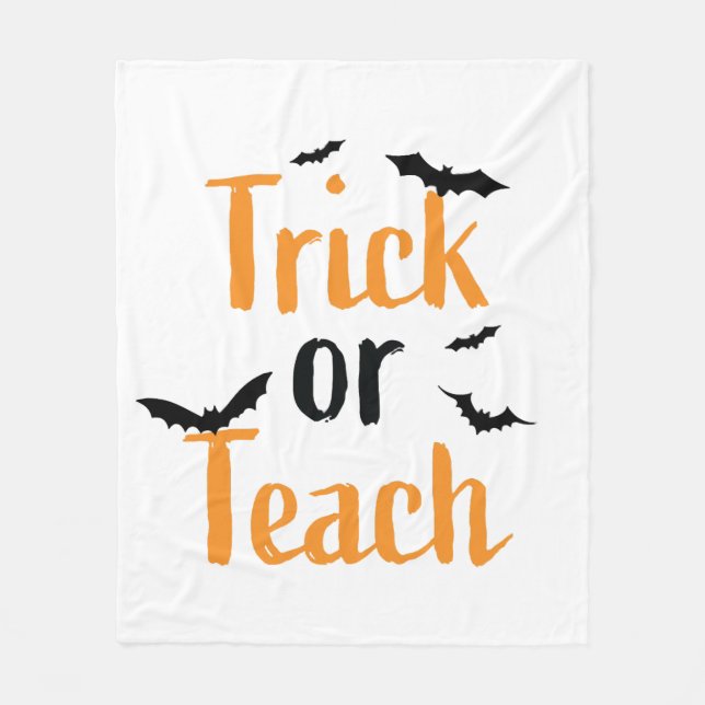 Trick or teach- Halloween design Fleece Blanket (Front)