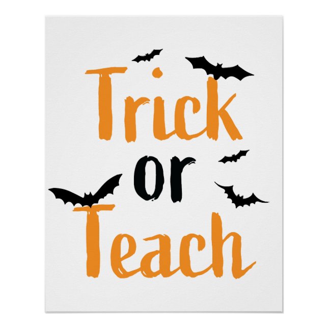 Trick or teach- Halloween design Poster (Front)